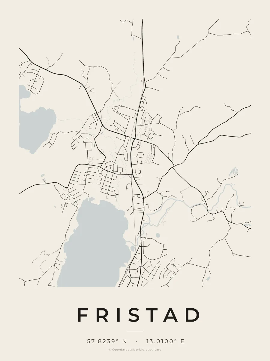 Kartposter över Fristad i stilen Papper